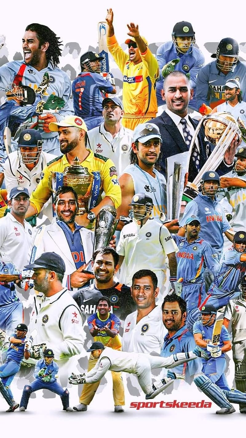 Ms Dhoni Collage, ms dhoni, collage, sports, cricket, mahi, wicket keeper, HD phone wallpaper