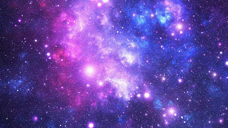 Galaxy Beyond, shine, stars, galaxies, space, purple, HD wallpaper