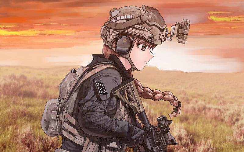 Rukuriri, tank commander, soldier, manga, Girls und Panzer, HD wallpaper
