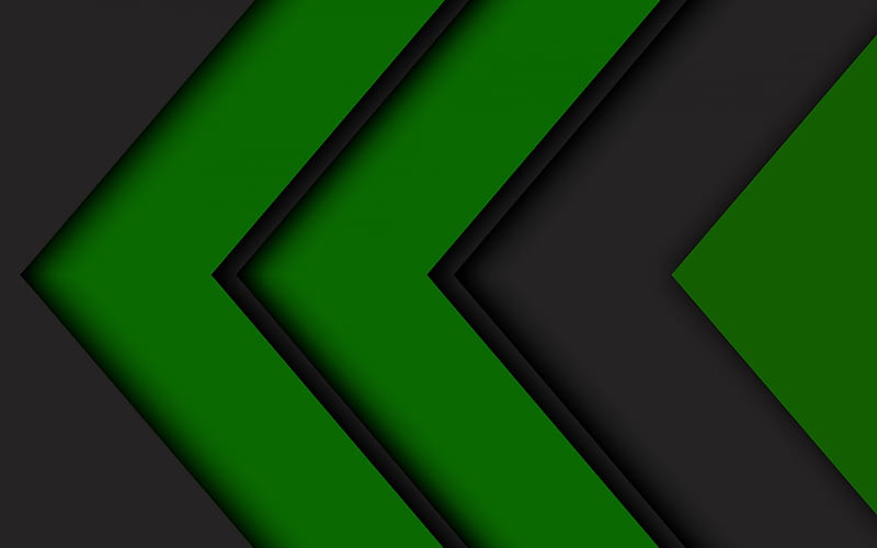 black green abstract background, material design, black green geometric background, abstract creative backgrounds, HD wallpaper
