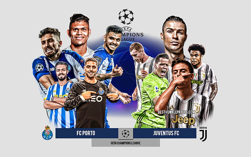 FC Porto vs Juventus FC, Eighth-finals, UEFA Champions League, Preview, promotional materials, football players, Champions League, football match, FC Porto, Juventus FC, HD wallpaper