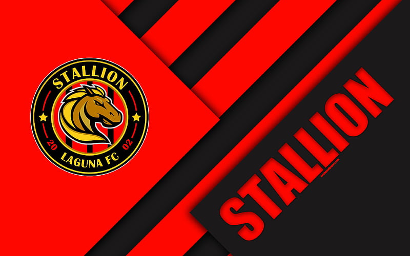 Stallion Laguna FC Philippine Football Club, logo, red black abstraction, material design, emblem, Philippines Football League, Binan, Laguna, Philippines, PFL, HD wallpaper