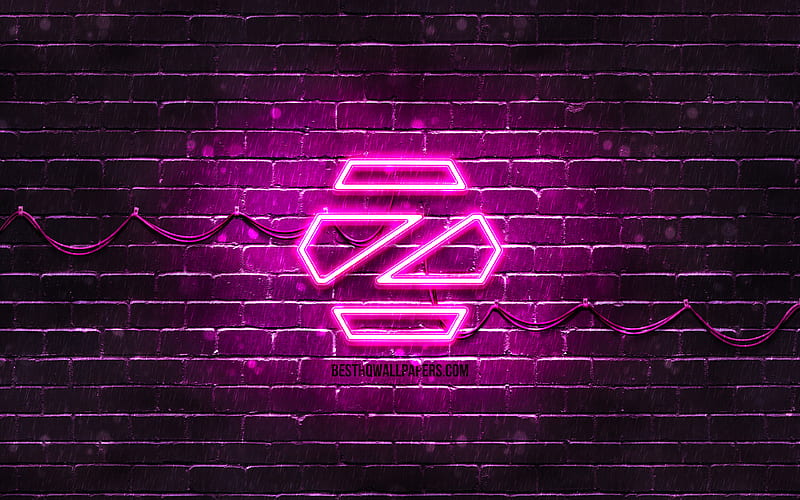 Zorin OS purple logo purple brickwall, Zorin OS logo, Linux, Zorin OS neon logo, Zorin OS, HD wallpaper