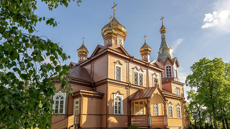 Dome Orthodox Church Wooden Russia Travel, HD wallpaper