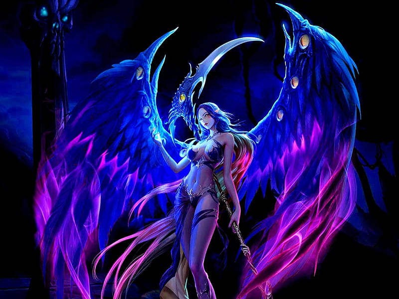 Aether, fantasy, angel, dark, magic, women, HD wallpaper | Peakpx