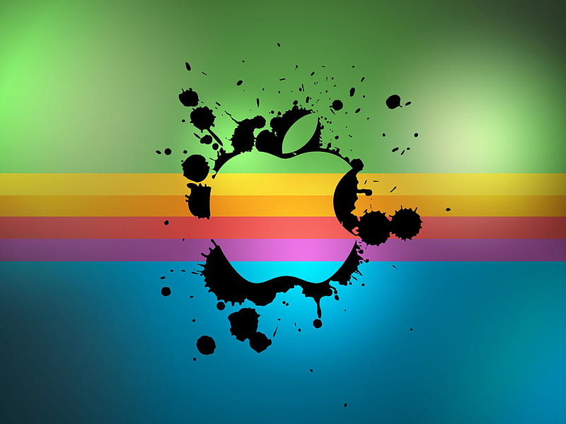 Apple, black, blue, green, mac, orange, red, yellow, HD wallpaper | Peakpx