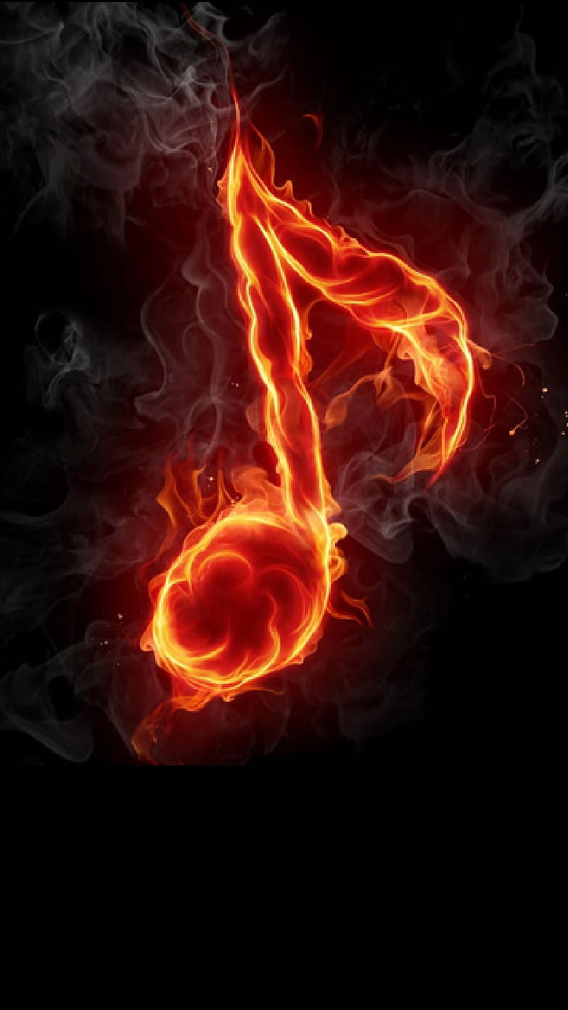 music note fire, HD phone wallpaper
