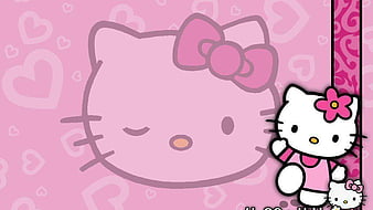 Big And Small Hello Kitty In Hello Kity Face Background Hello Kitty, HD wallpaper