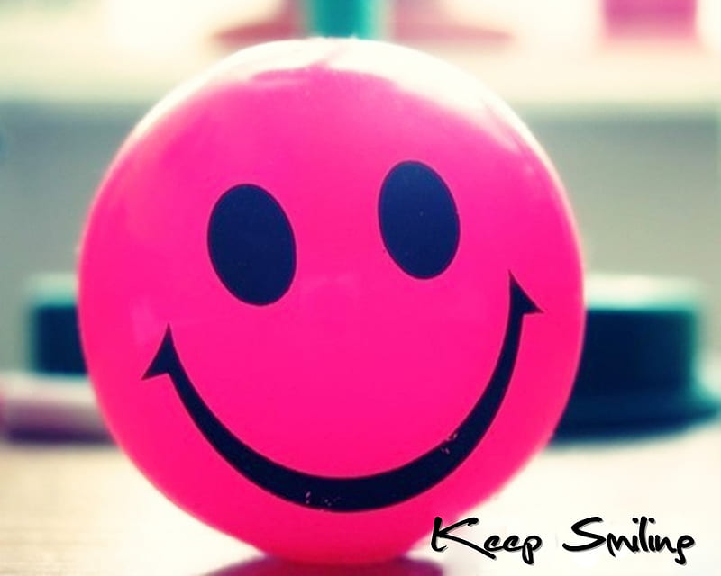 Keep Smiling, cool, face, feelings, funny, happy, new, pink, smile, HD wallpaper
