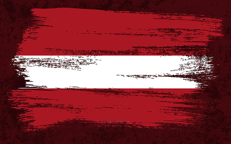 Flag of Latvia, grunge flags, European countries, national symbols, brush stroke, Latvian flag, grunge art, Latvia flag, Europe, Latvia, HD wallpaper