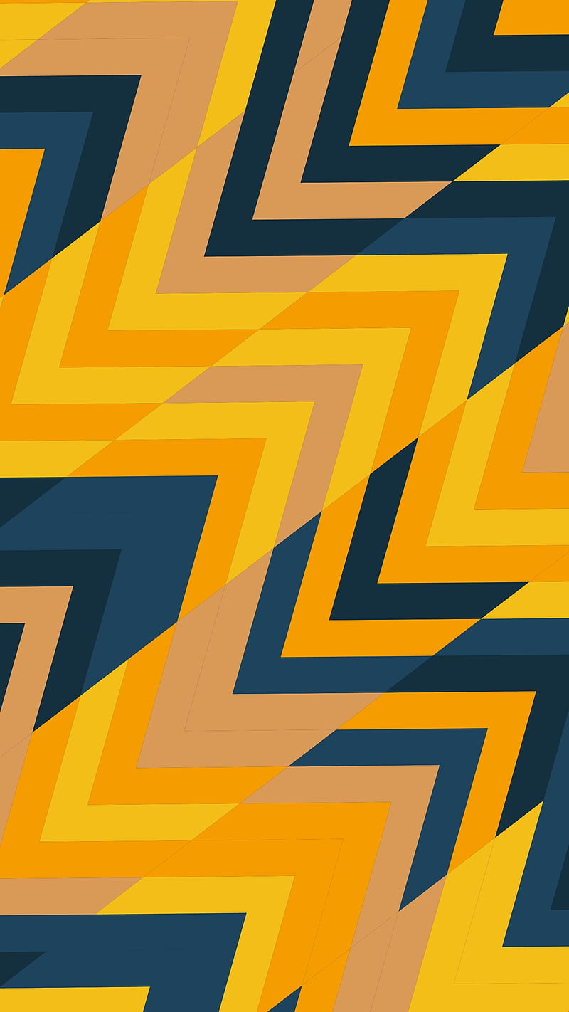 Blue and yellow, abstraction, beige, colors, orange, patterns, shades, stripes, triangles, HD phone wallpaper