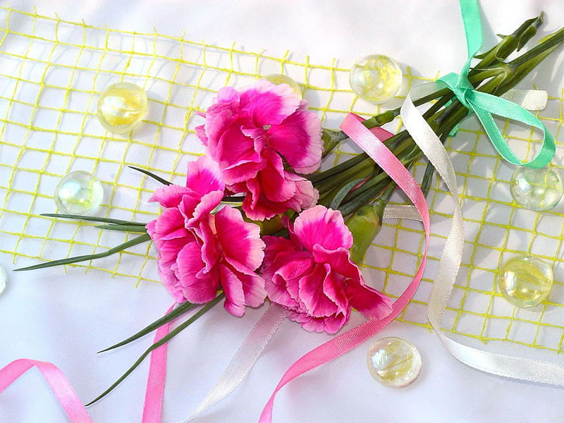 Bouquet, pink carnations. jpg, pink marbels, boquet, carnations, HD wallpaper