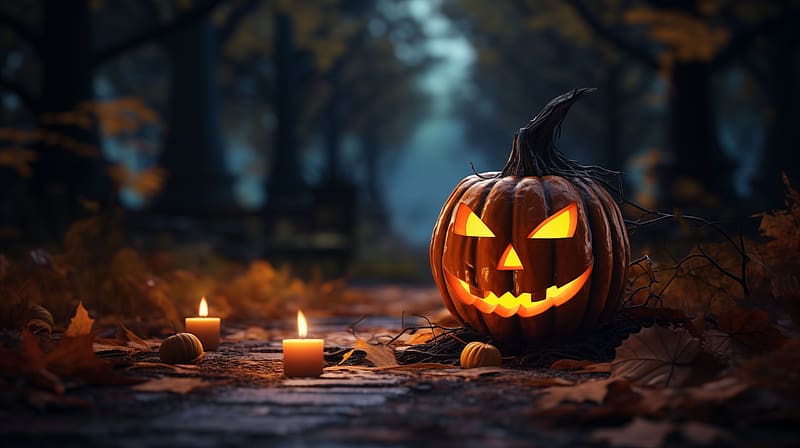 Halloween Pumpkin, pumpkin, halloween, jack o lantern, 3d, digital art, HD wallpaper