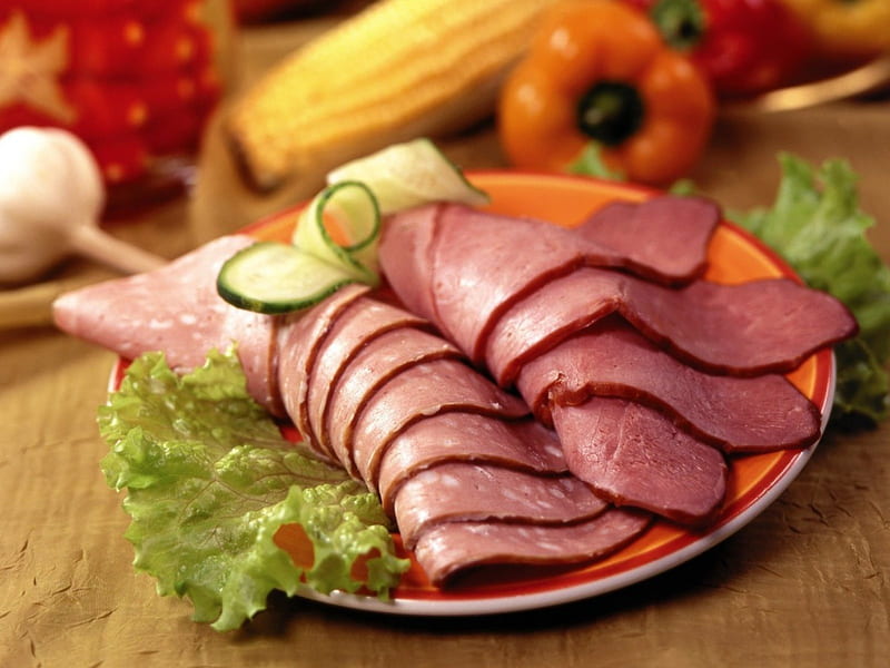 *** Yummy...***, slices, meat, food, ham, HD wallpaper