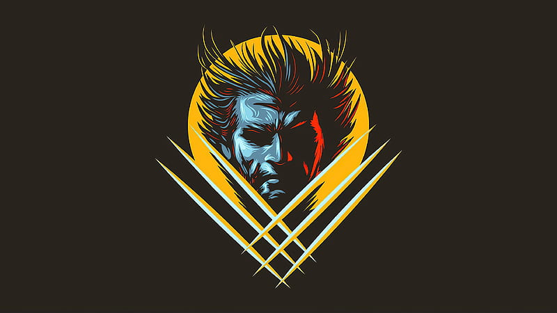 Wolverine Claws Minimalism, wolverine, superheroes, artwork, artist, minimalism, artstation, HD wallpaper