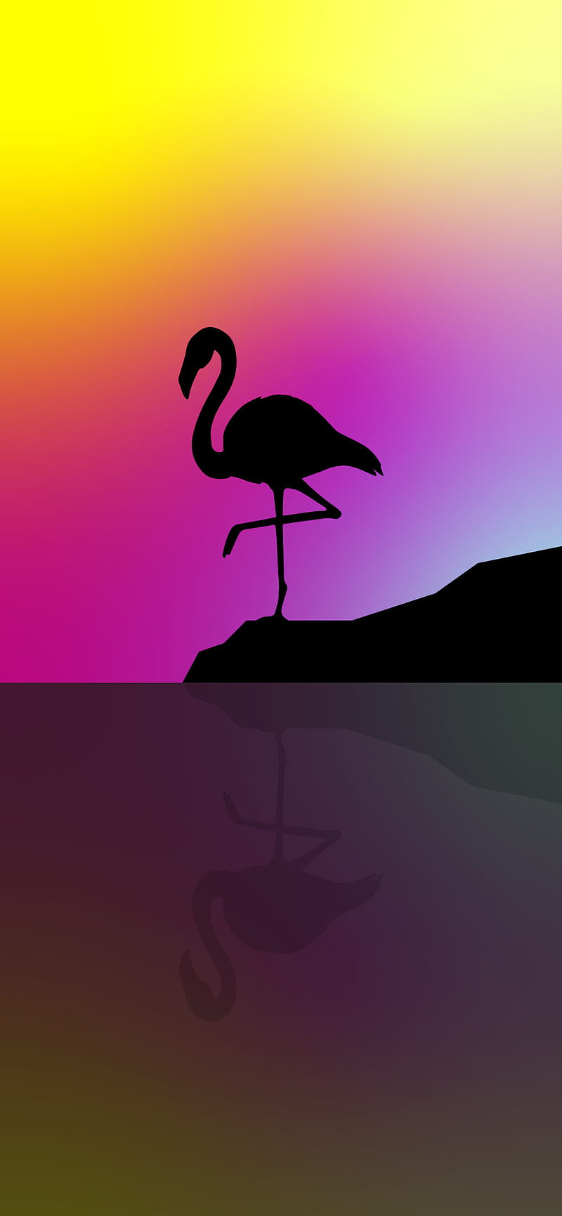 Silhouette of flamingo bird illustration, Silhouette, Flamingo Silhouette,  animal, bird, common Ostrich png | PNGWing