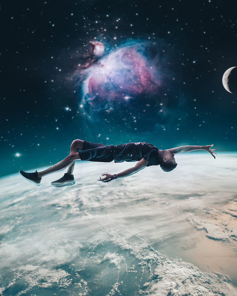 Premium AI Image  An astronaut floating in space with a planet in the  background