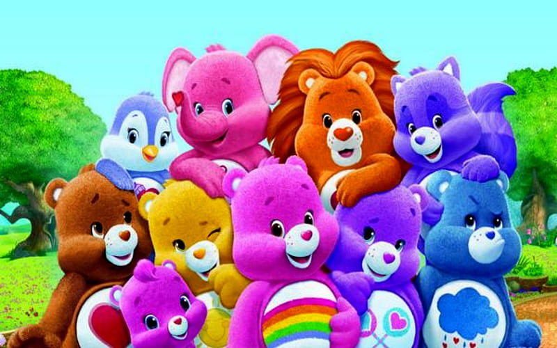 Care Bears, Care, Bears, Colorful, Stuffed, Animals, HD wallpaper