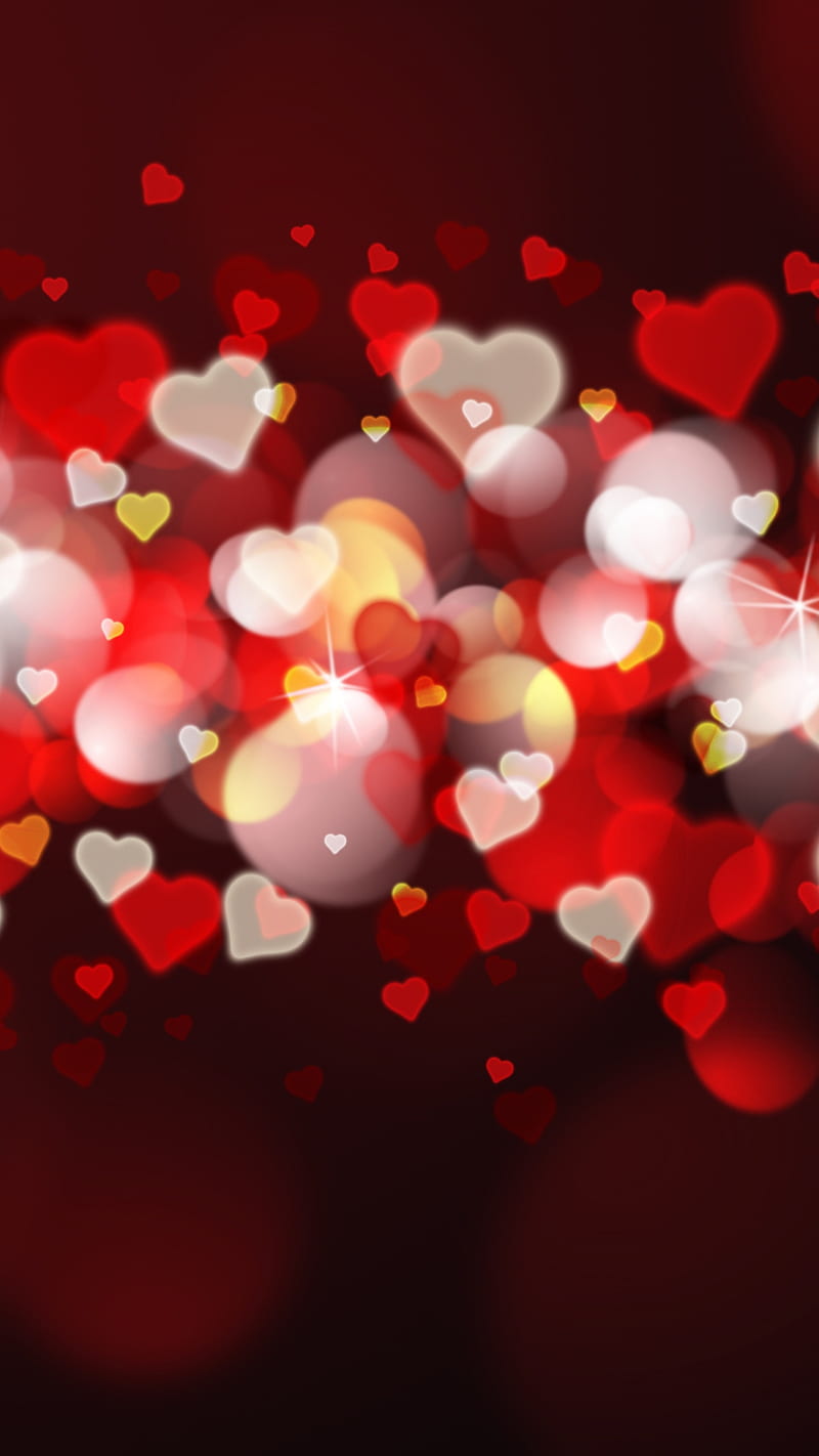 Heart , red, light, love, bokeh, HD phone wallpaper