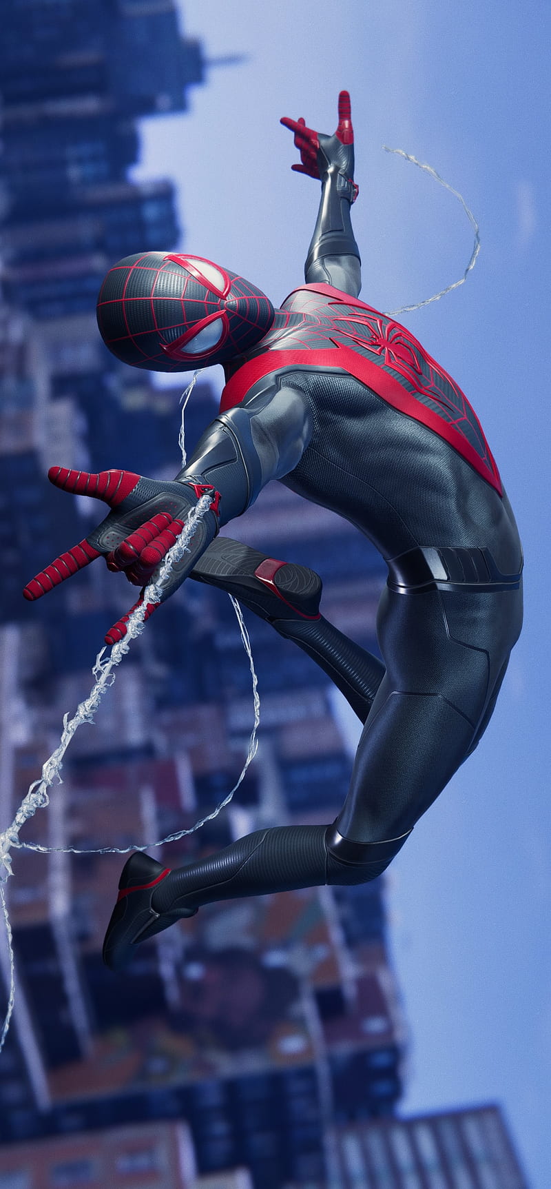 Miles Spiderman, black spiderman, clin gaming, miles morales, new suit spiderman, spiderkid, young spiderman, HD phone wallpaper