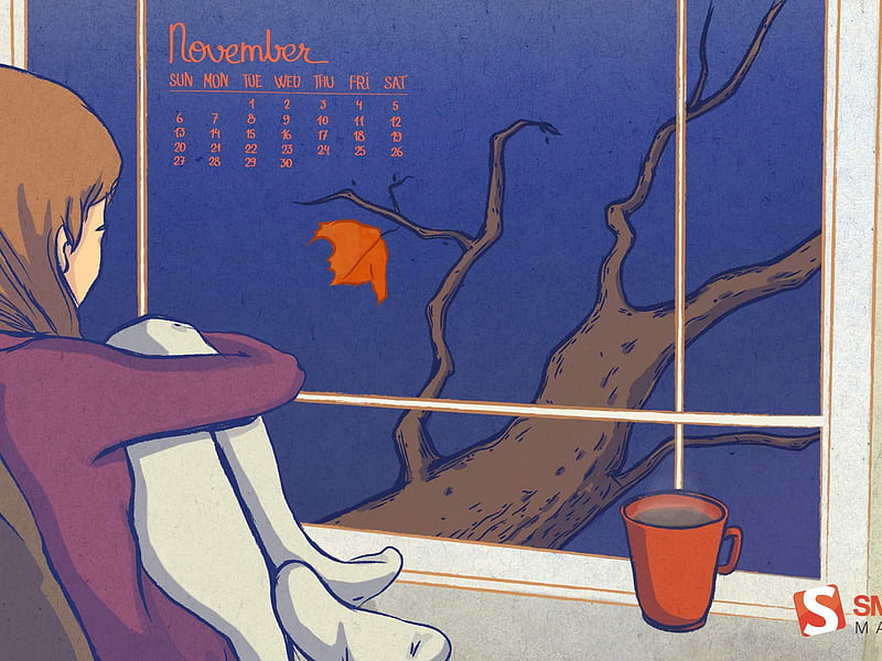 Late Autumn-November 2011-Calendar, HD wallpaper