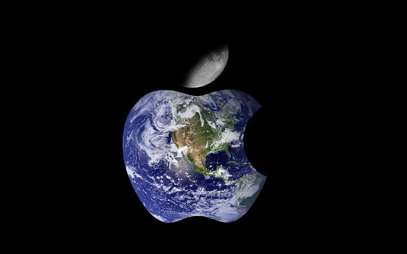 Earth Apple, apple, technology, earth, HD wallpaper