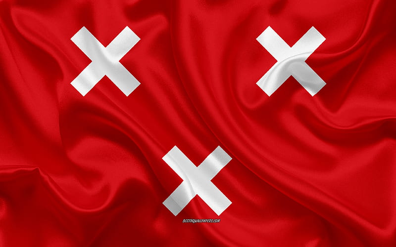 Flag of Breda, , silk texture, Breda, Netherlands, Breda flag, Dutch cities, HD wallpaper