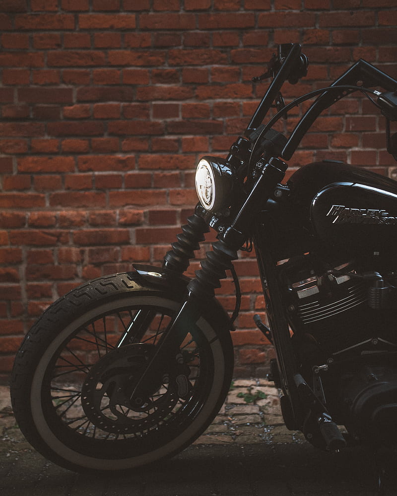 motorcycle, bike, black, light, headlight, HD phone wallpaper
