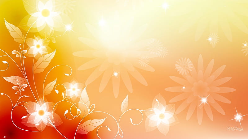 Summer Sunshine, floral, bright, blossoms, flowers, sunshine, blooms, Firefox Persona theme, light, vector, HD wallpaper