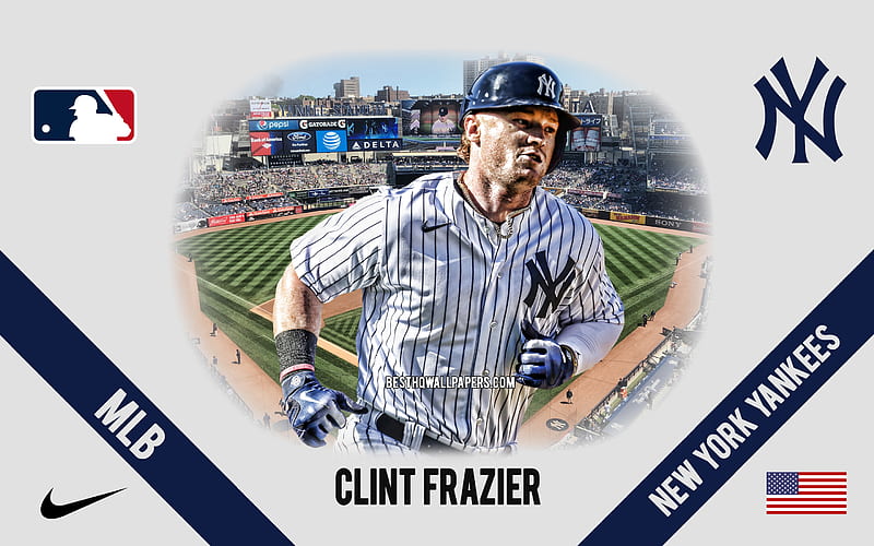 Clint Frazier, New York Yankees, American Baseball Player, MLB, portrait, USA, baseball, Yankee Stadium, New York Yankees logo, Major League Baseball, HD wallpaper