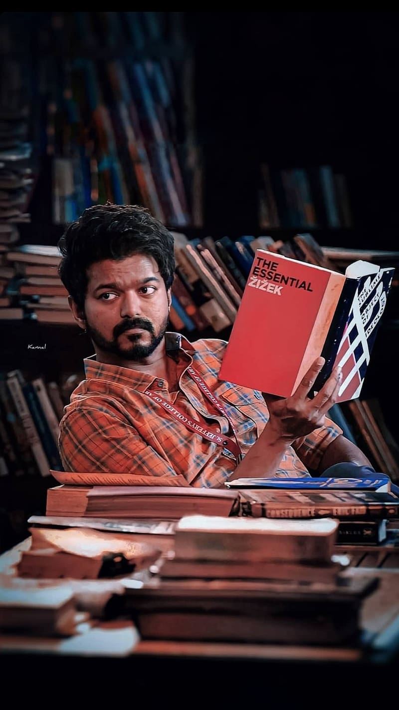 Vijay Live, Master Reading Books, reading books, actor, south indian, HD phone wallpaper