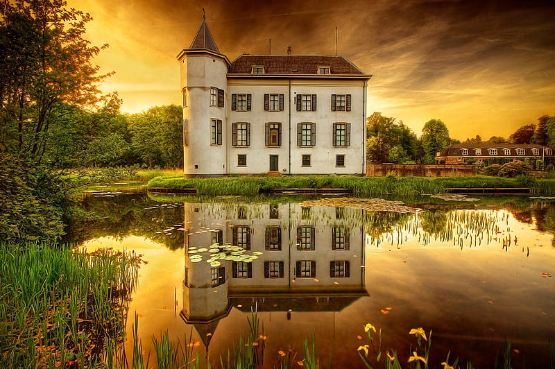 House by the lake, water, house, reflections, lake, HD wallpaper | Peakpx