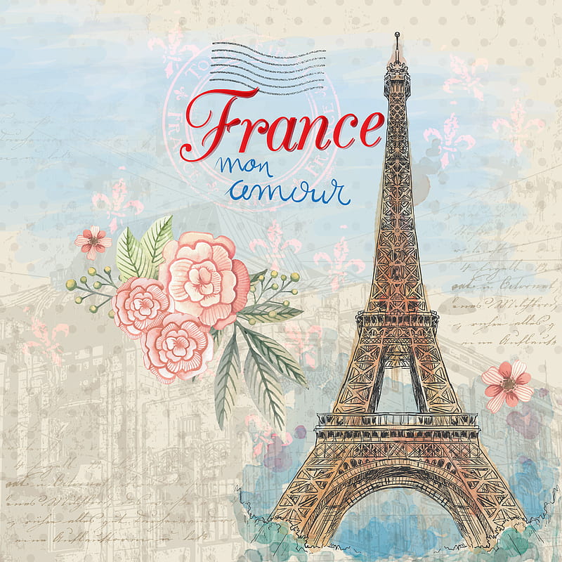 travel Paris France, Eiffel tower, adventure, city, journey, love, pastel, romantic, HD phone wallpaper