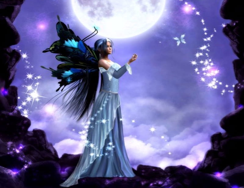 Blue Fairy, Abstract, Fairy, Blue, Fantasy, HD wallpaper | Peakpx