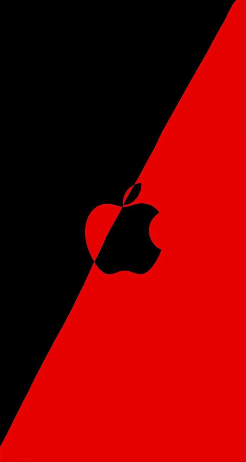 apple , black, brand, edge, iphone, logo, red, HD phone wallpaper