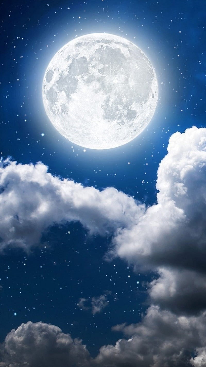 Full Moon, blue, nigh, sweet, HD phone wallpaper