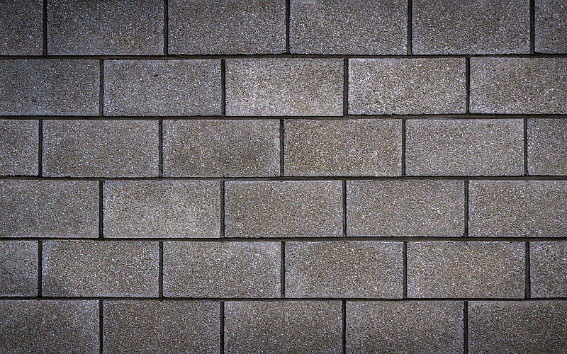 gray brickwall brown bricks, bricks textures, gray brick wall, bricks, wall, macro, identical bricks, gray bricks background, gray stone background, HD wallpaper