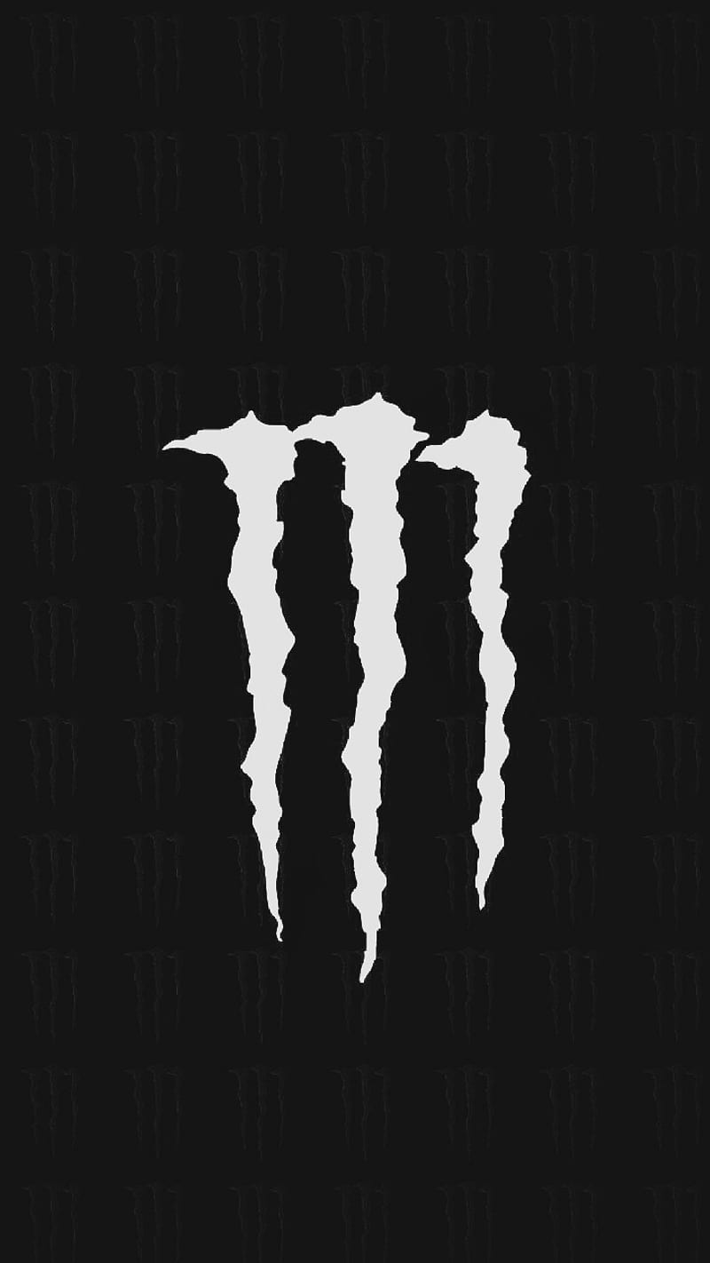 Monster Energy White, black, logo, logos, HD phone wallpaper
