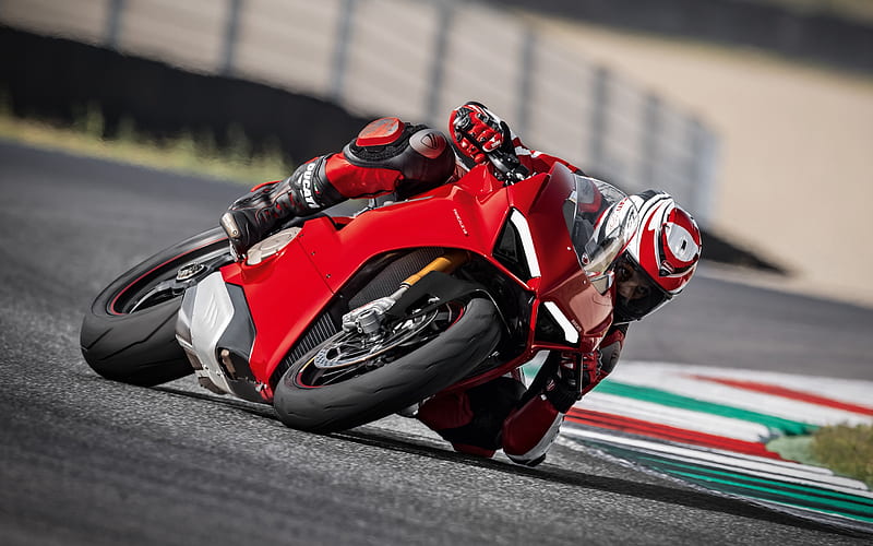 Ducati Panigale, 2017, sports motorcycle, red Panigale, racing track, Italian motorcycles, Ducati, HD wallpaper