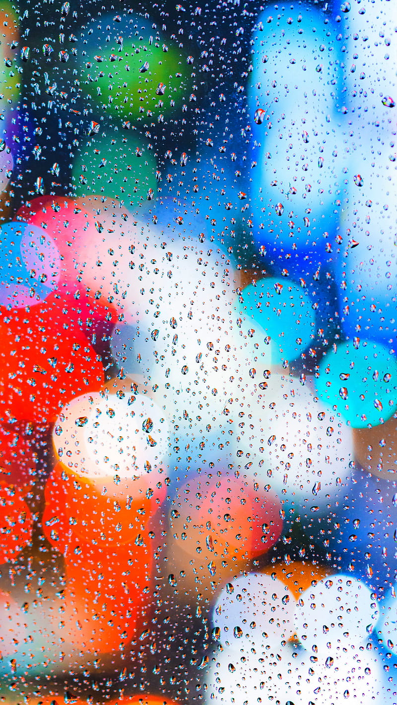 Raindrops, 7itech, android, parallax, screen , weather, HD phone wallpaper
