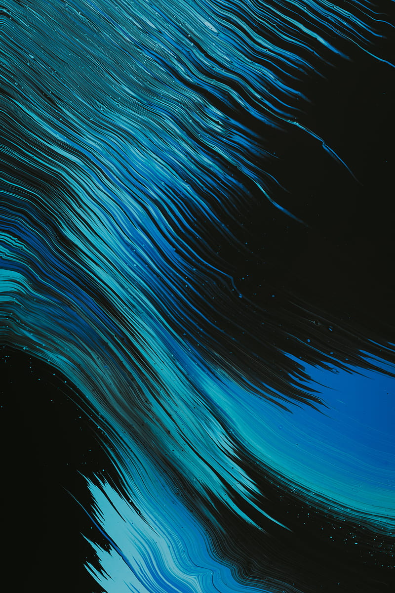 stains, paint, abstraction, blue, black, HD phone wallpaper