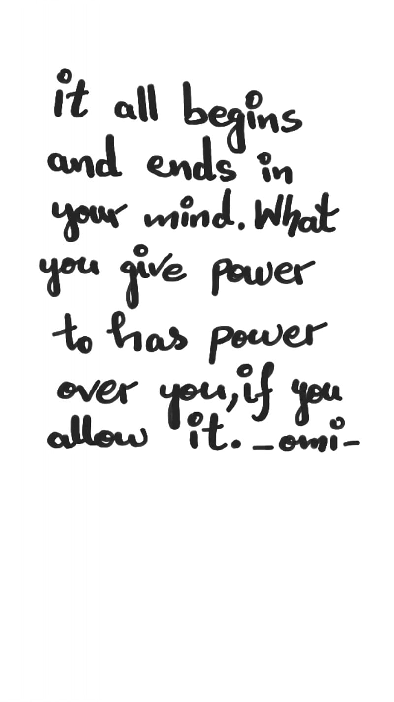 Mindpower, handwritten, mind, notes, omi, poweroveryou, quotes, words, wordstoliveby, HD phone wallpaper