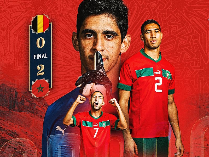 World Cup 2022 Highlights: Morocco Upsets Belgium, 2 0, Morocco Football, HD wallpaper