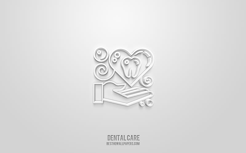 Icono 3d de cuidado dental, blanco, símbolos 3d, cuidado dental, iconos de  odontología, Fondo de pantalla HD | Peakpx