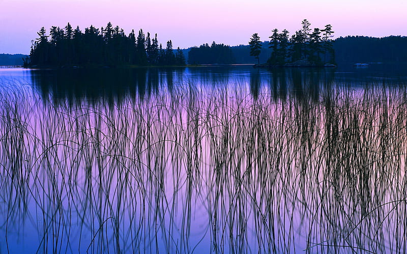 Sunset Lake under the gentle, HD wallpaper
