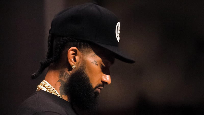 Nipsey Hussle Is Wearing Black Cap And Chains On Neck Having Beard Music, HD wallpaper