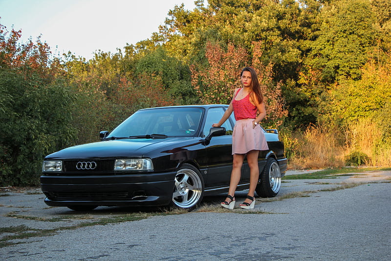 Audi Sport Edition and babe, girls, kamei, audi, audikamei, amazing, babe, sportedition, girlsloveaudi, audi80, youngtimer, girl, HD wallpaper
