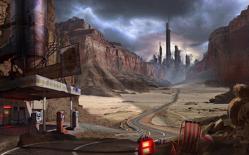 Sci-fi City, city, fantasy, scifi, landscape, HD wallpaper