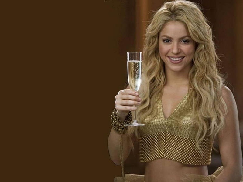 Shakira - Cheers, Shakira, model, champagne, singer, dancer, HD wallpaper