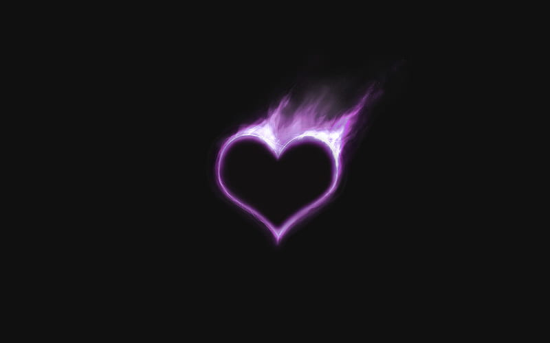 Flame Heart. jpg, flame, purple, sweetheart, love, HD wallpaper